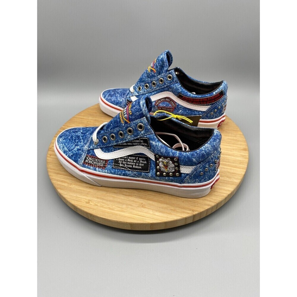 Vans Shoes Mens 7.5 Womens 9 Blue 90s Cobra Karate Canvas Denim Skate Sneakers - Picture 6 of 15